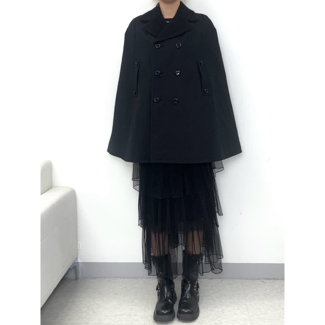 빈티지 블랙 케이프 판쵸 망토 상품이미지2