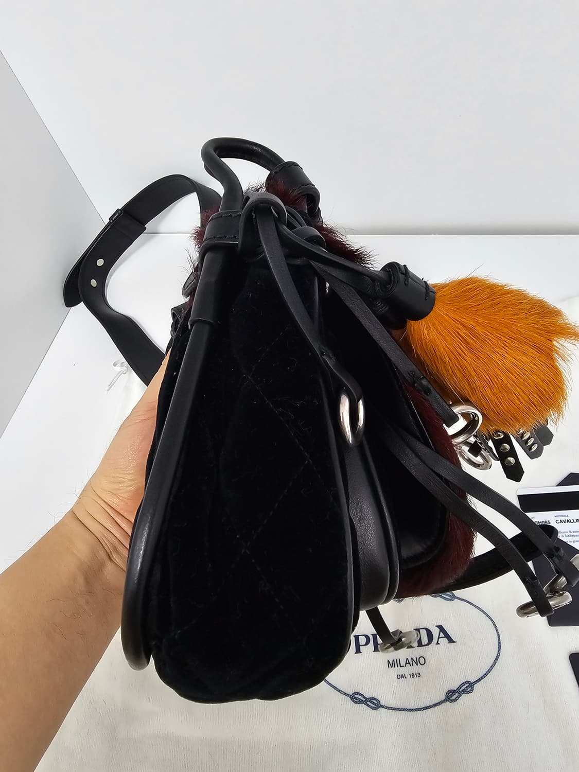 (새상품) 프라다 컬렉션 양털 핸드백 미니백 상품이미지9