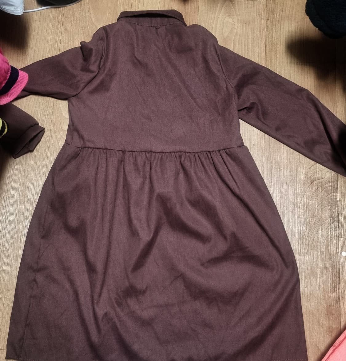 빈티지 브라운 긴팔 카라 롱 원피스 모리걸 상품이미지2