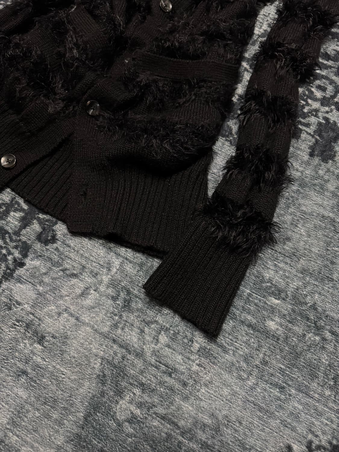 No id crow fur trim cardigan  상품이미지5