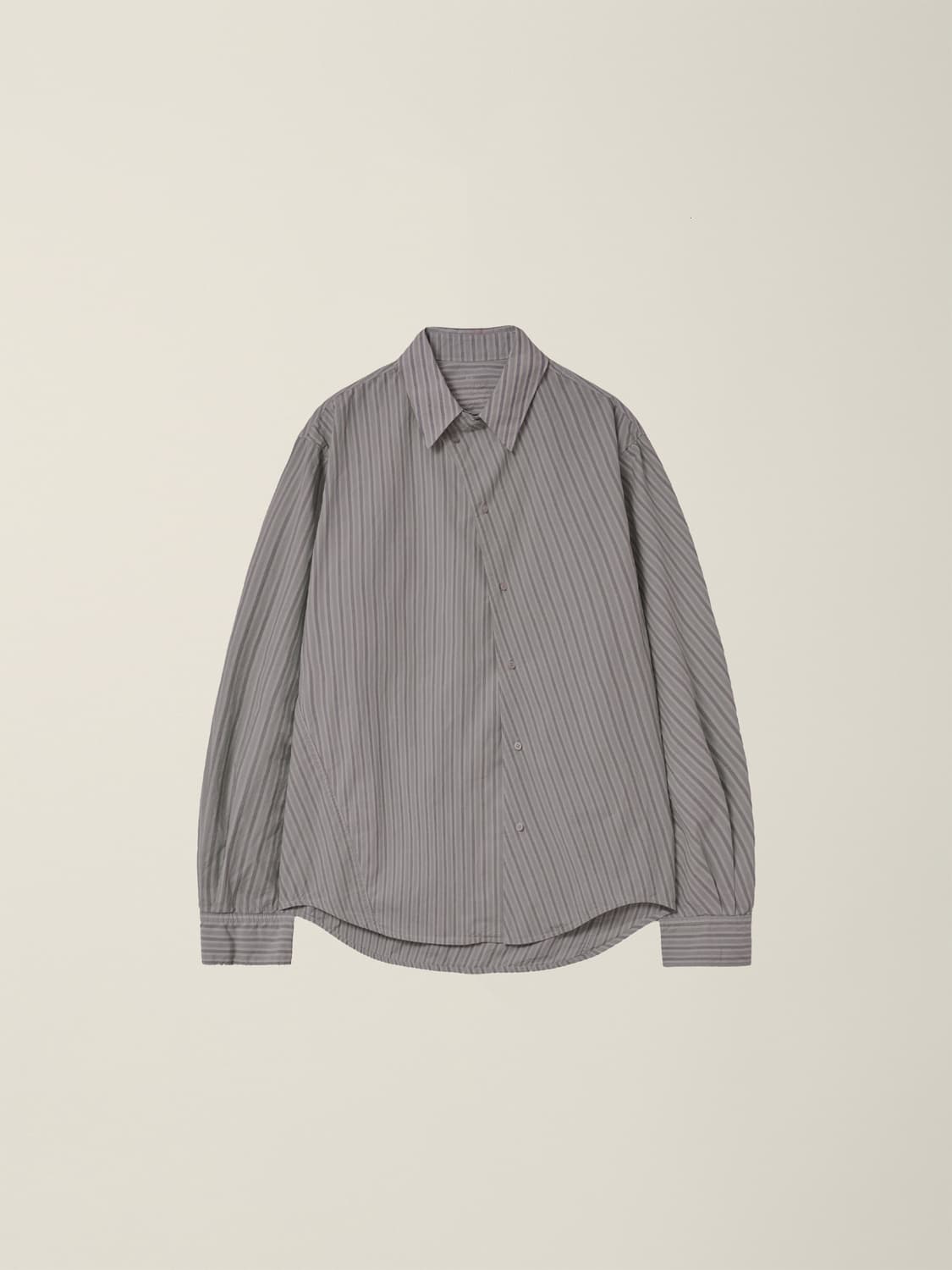 누마레 EE 커브드 스트라이프 모카 셔츠 상품이미지2