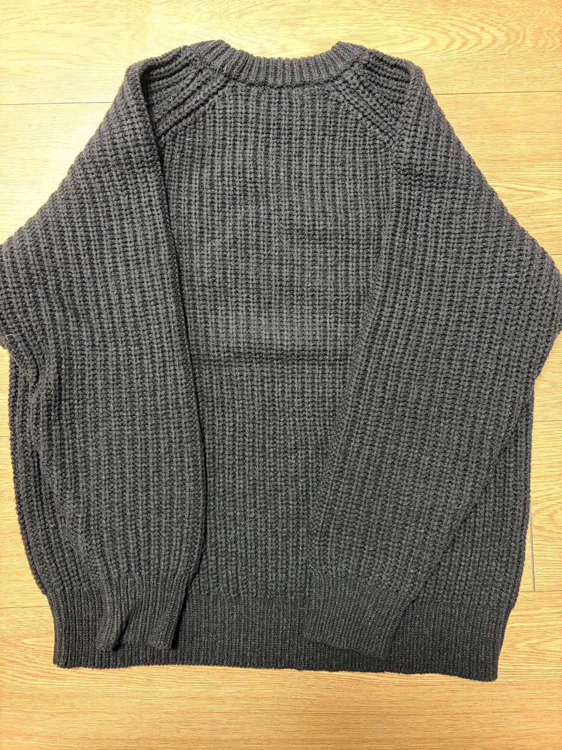 유니클로U 라이트웨이트 로우 게이지 립 크루넥 스웨터 니트 블랙 XL 상품이미지2