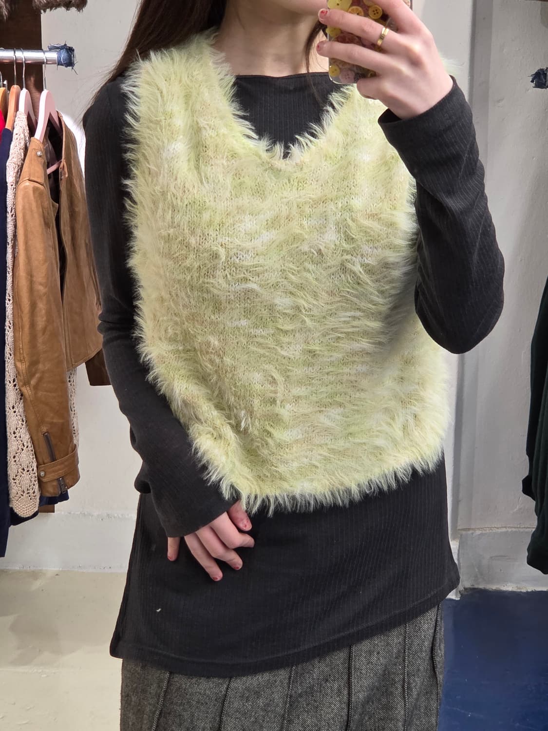 Vin Japanese 피스타치오 니트 조끼 상품이미지2