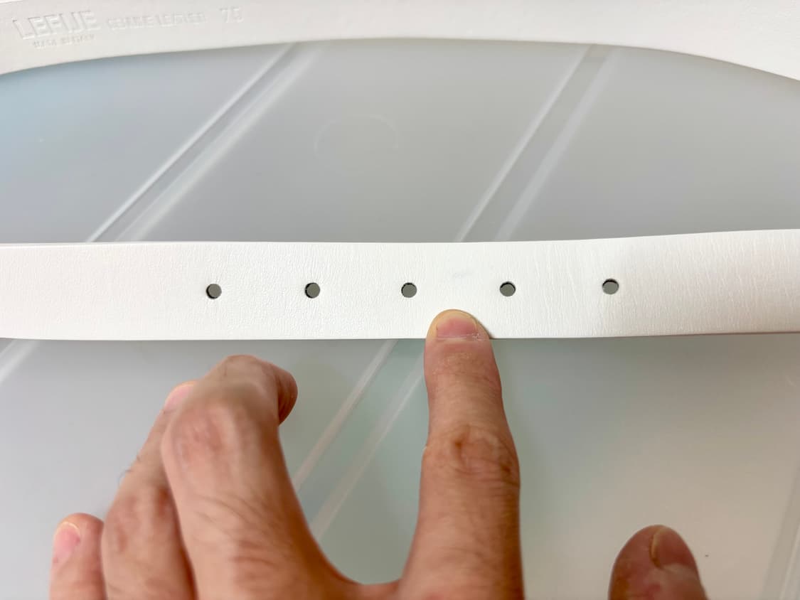 이태리 lefije 화이트 레더 벨트 새제품 상품이미지5