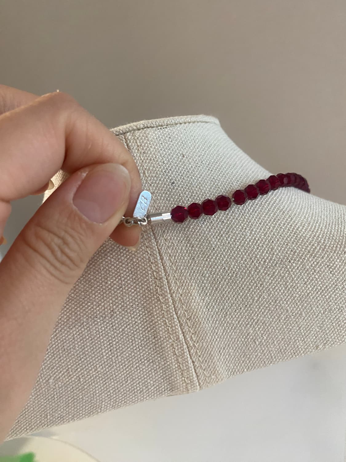 빈티지 레드 크리스탈 비즈 롱 목걸이 상품이미지7