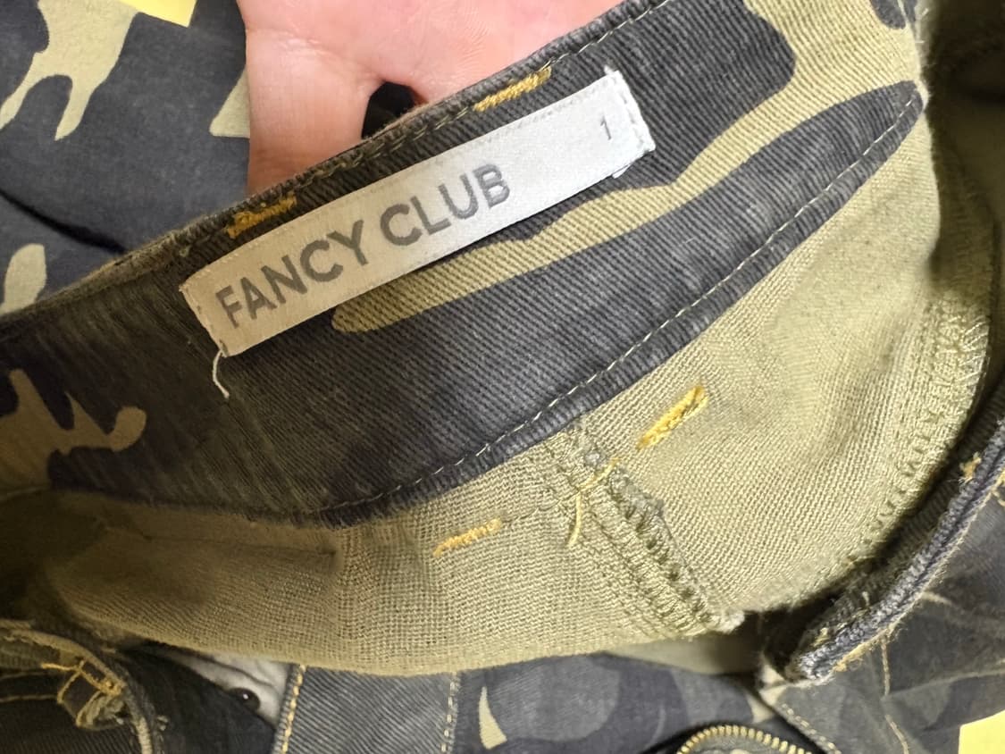 팬시클럽 카키 카모 레터링 데님 팬츠 1사이즈 상품이미지4