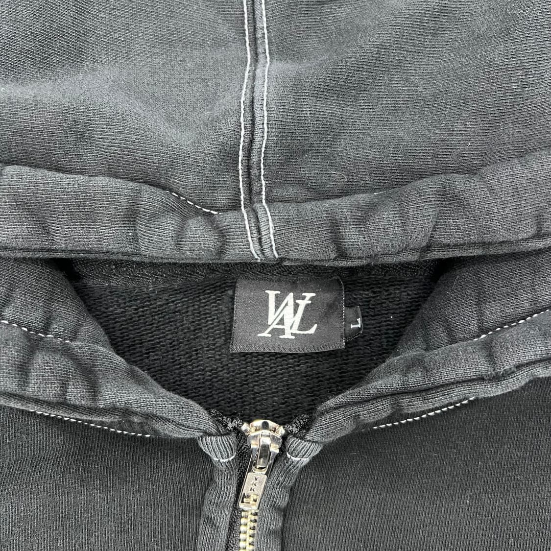 우알롱 블랙 스티치 후드집업 상품이미지2