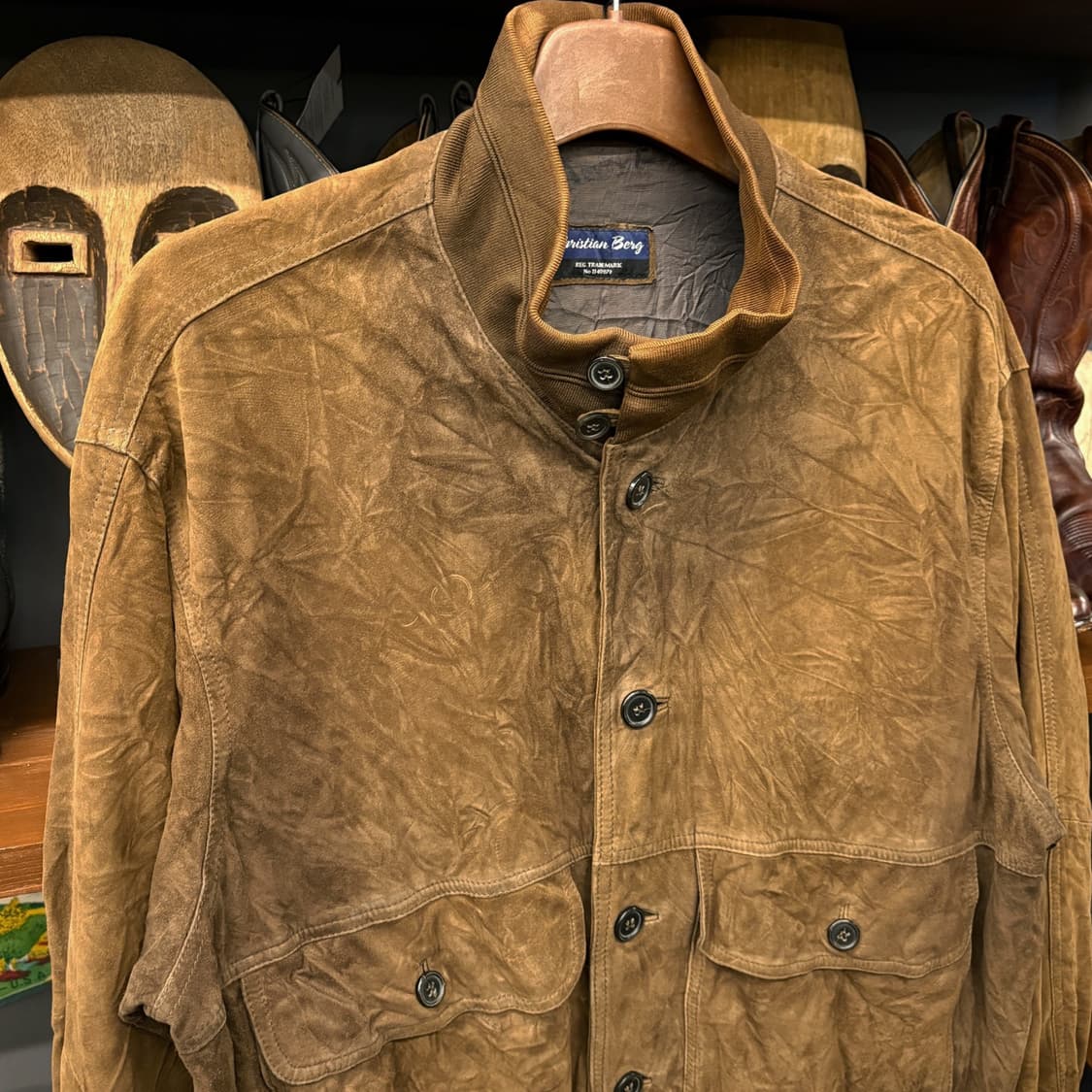 90s 크리스티안 베그 리얼레더 스웨이드 블루종 자켓 N555 상품이미지3