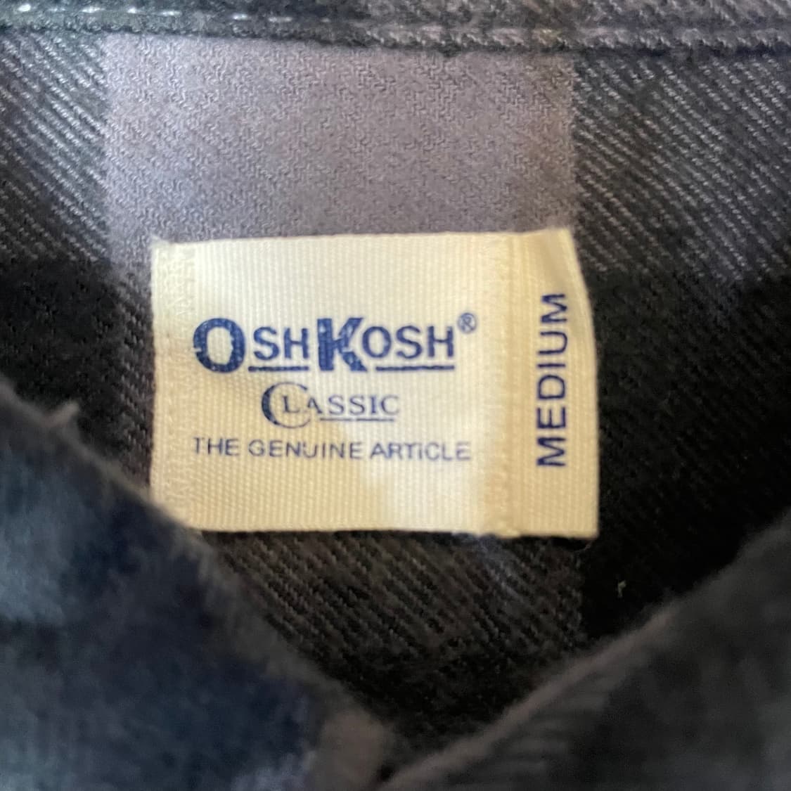 오쉬코쉬 그레이차콜 깅엄체크 투포켓 긴팔 셔츠 M 상품이미지5