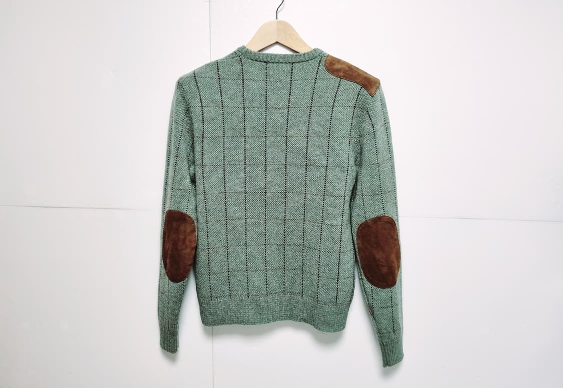 남성 레어 폴로 메리노 램스 울 WOOL 모 양모 레더 가죽 패치 니트 상품이미지1