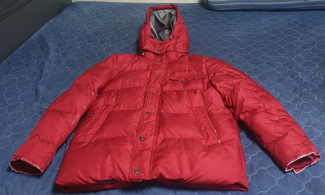 MAY POLE 오리털 패딩 레드 (100). 상품이미지1