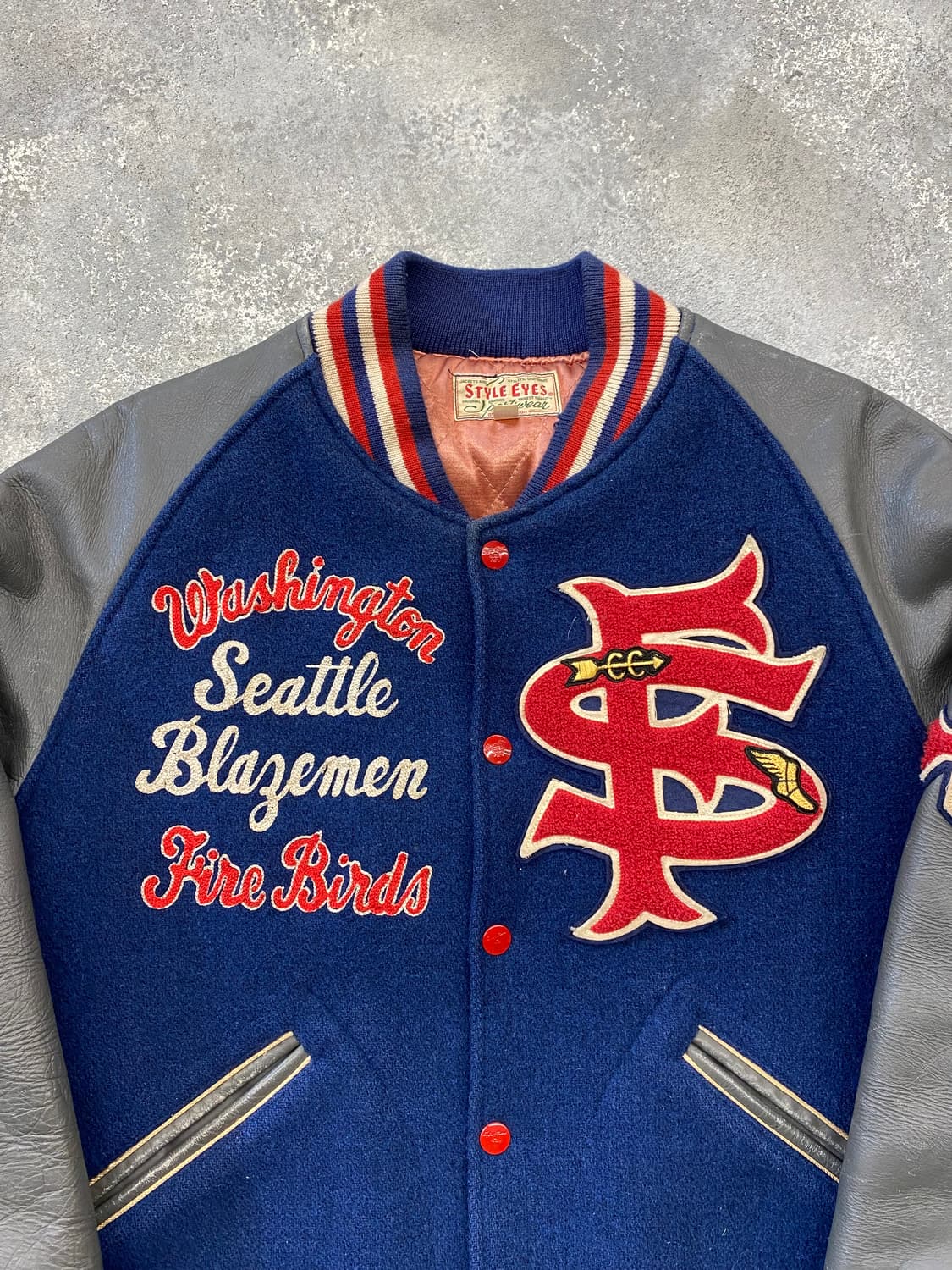 [40] 스타일아이즈 토요엔터프라이즈 울 레더 바시티 자켓 상품이미지2