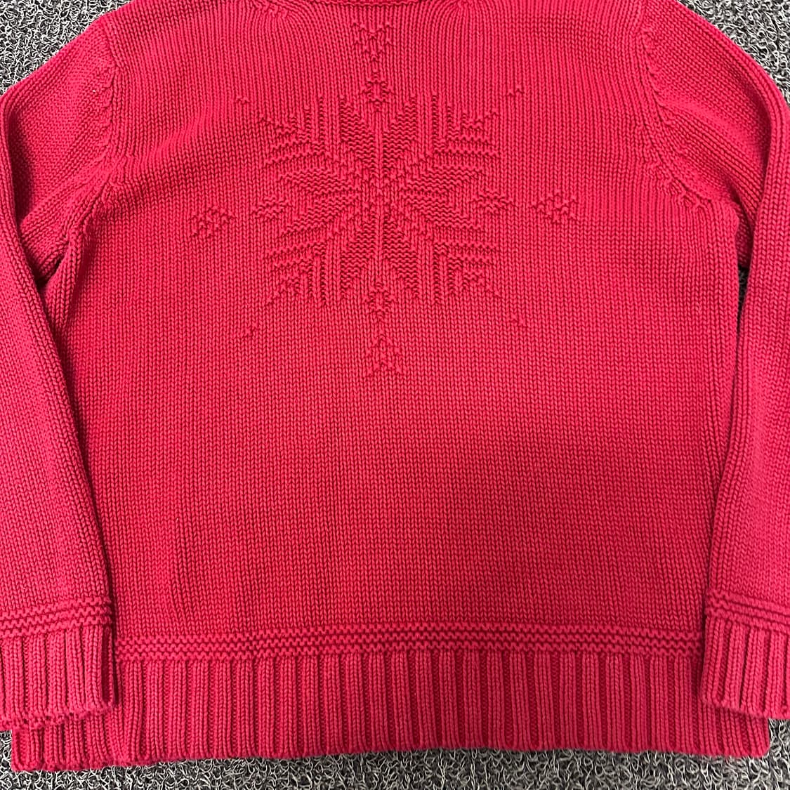 랄프로렌 여성 꽈배기 니트 레드 M 상품이미지3