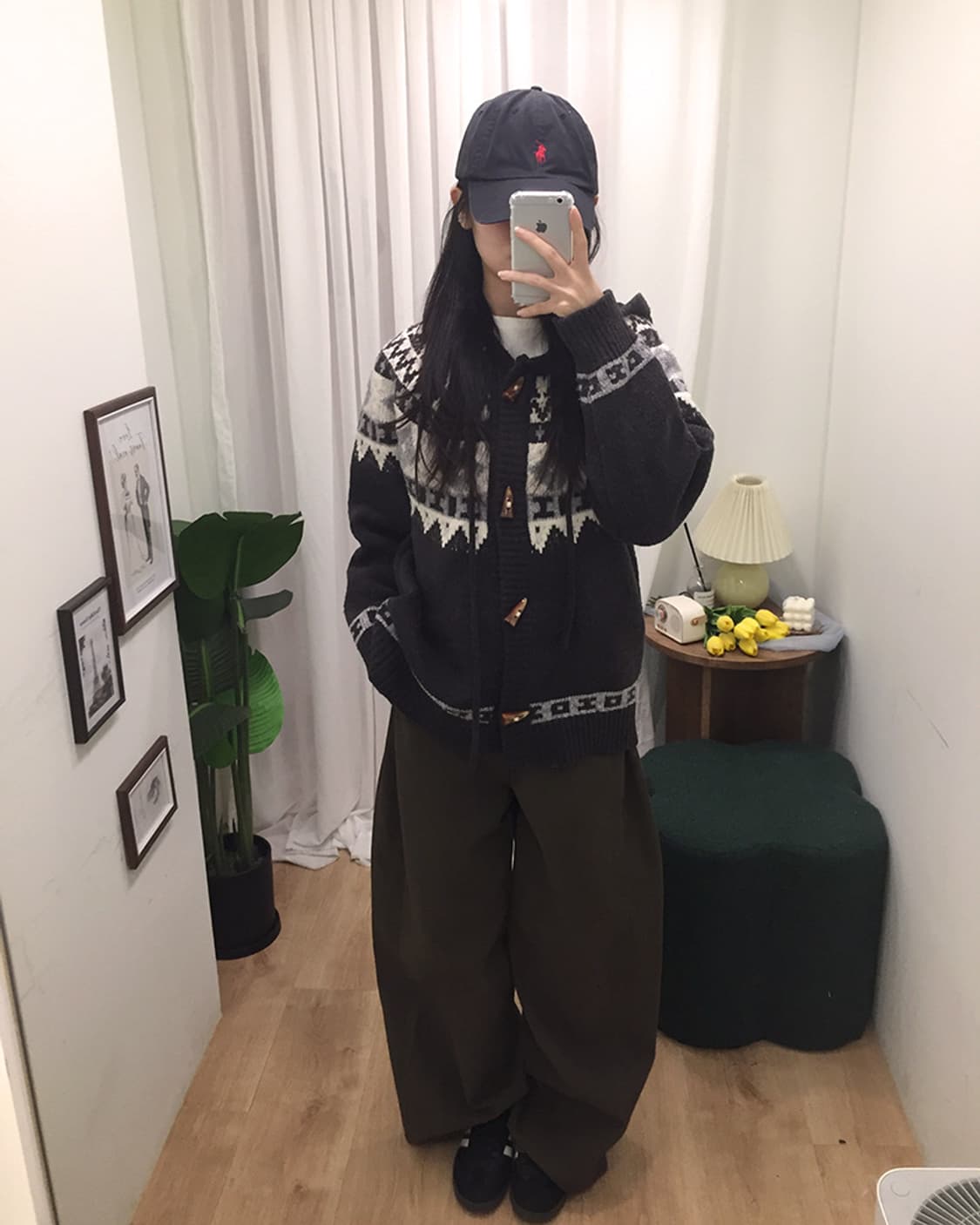 여성 빈티지 노르딕 니트 가디건 100 상품이미지1