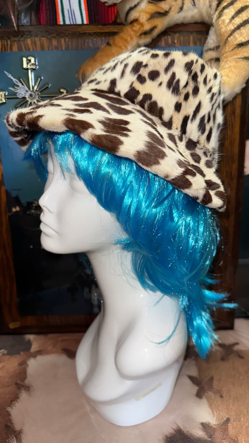 vintage Leopard hair-on leather hat 상품이미지3