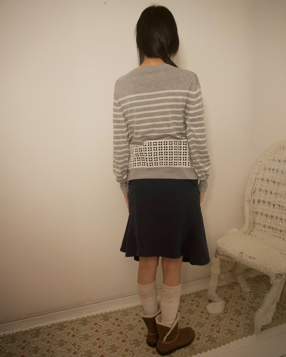 net pocket stripe cardigan 상품이미지3