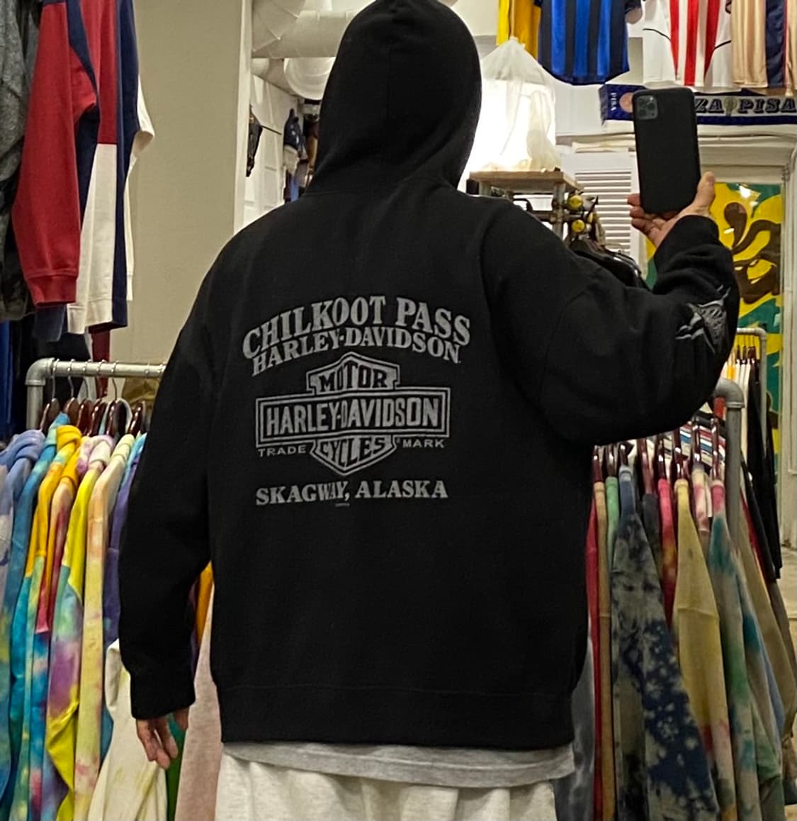 90s USA 할리데이비슨 빅로고 알라스카 후드집업  상품이미지4