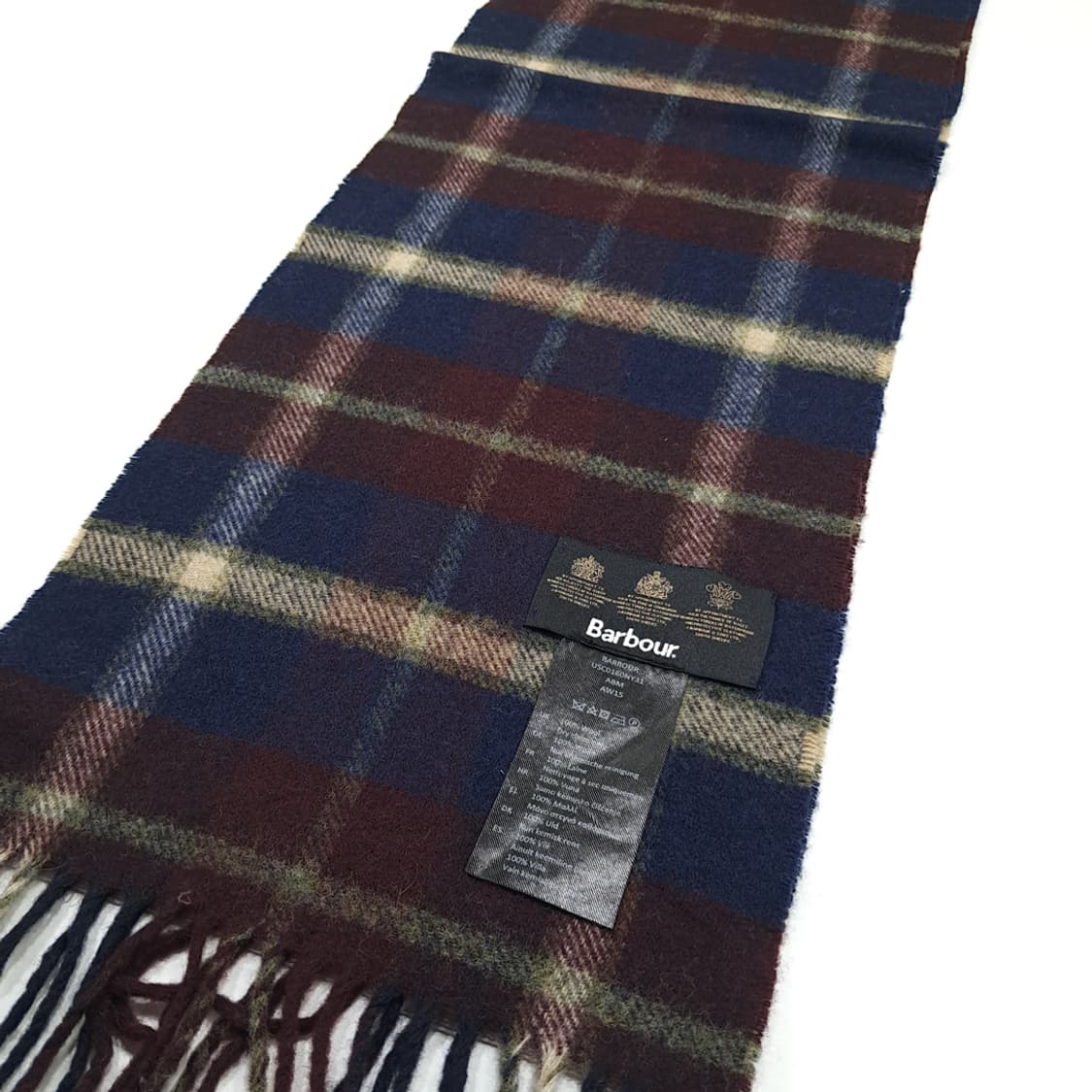 MX368 바버 버건디 & 네이비 클래식 타탄 100% 울 머플러 상품이미지4