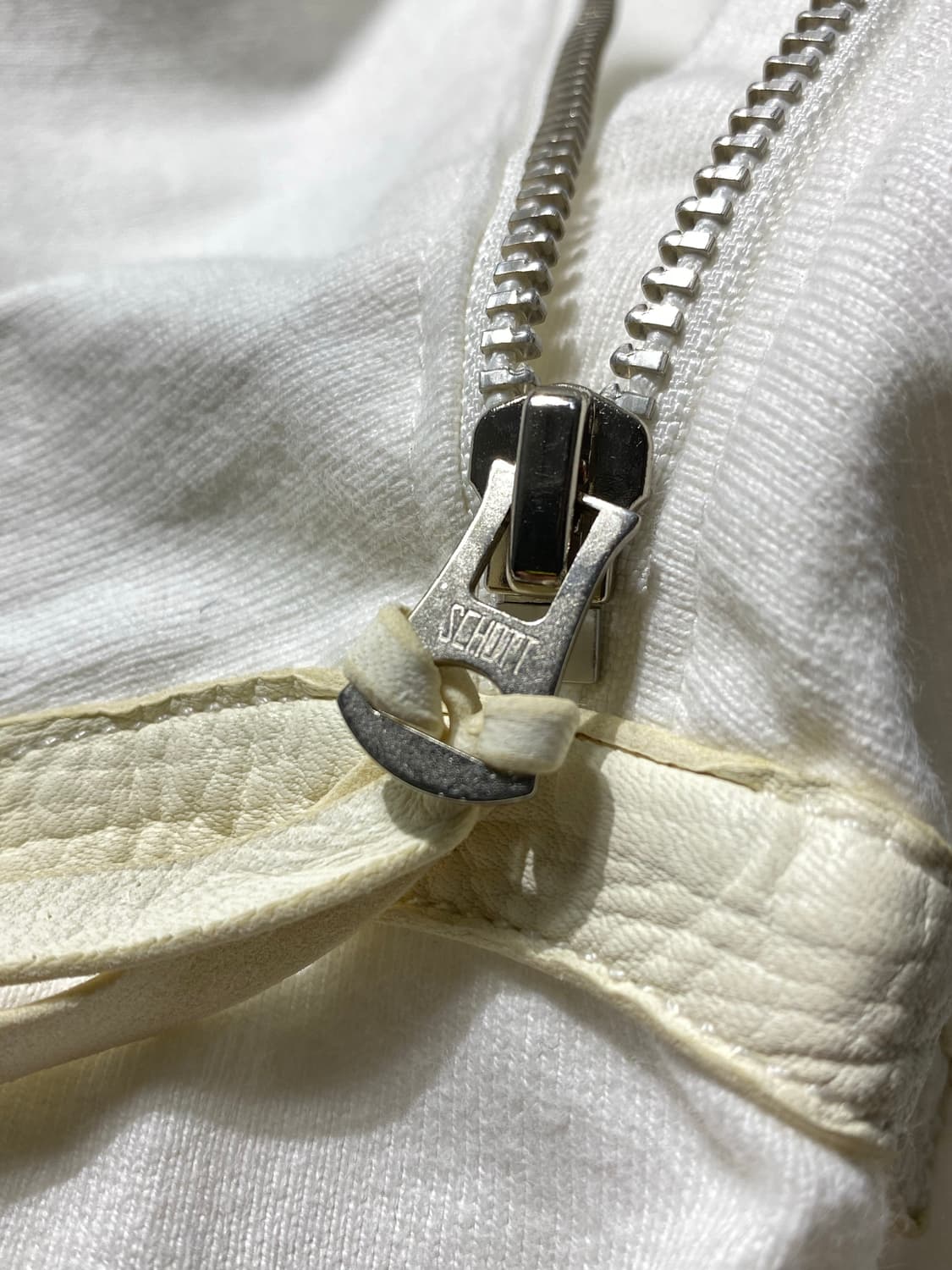 [M] Schott NYC 쇼트 레더패치워크 밀리터리 반팔 상품이미지4