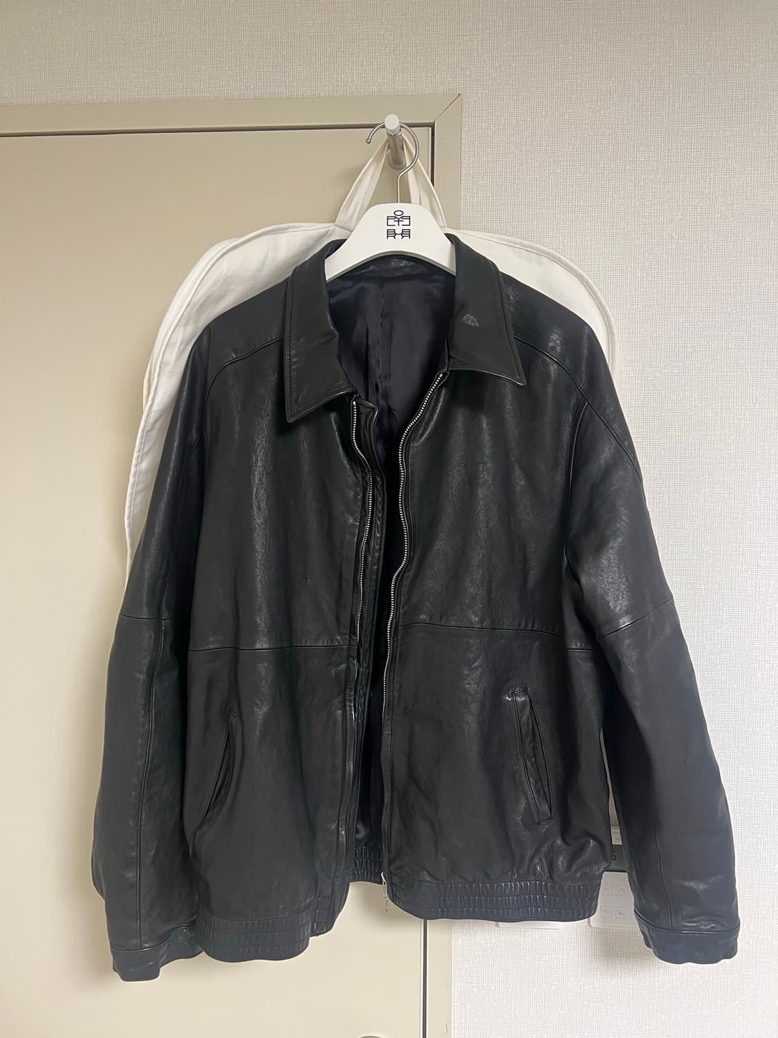 유스 워시드 레더 블루종 m 상품이미지1