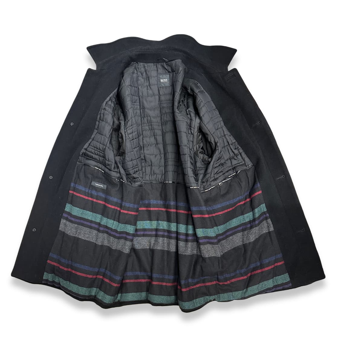00s HUGO BOSS 울/캐시미어 블랙 코트 52 상품이미지3