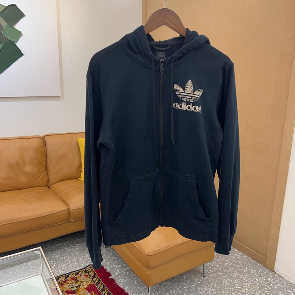 아디다스 흑탭 백프린팅 후드집업 90 C05272  상품이미지1