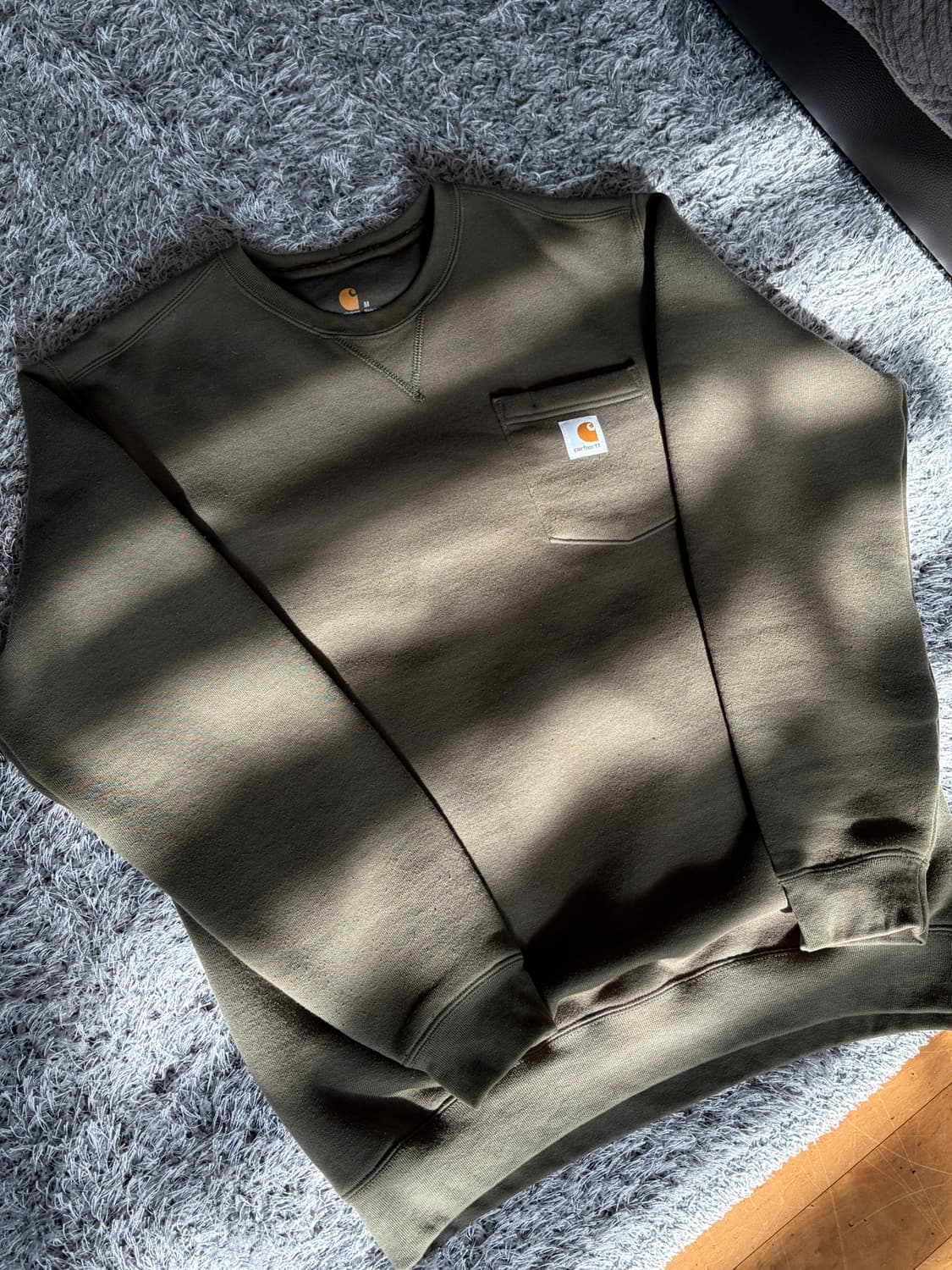 칼하트 카키 맨투맨(M) 상품이미지6