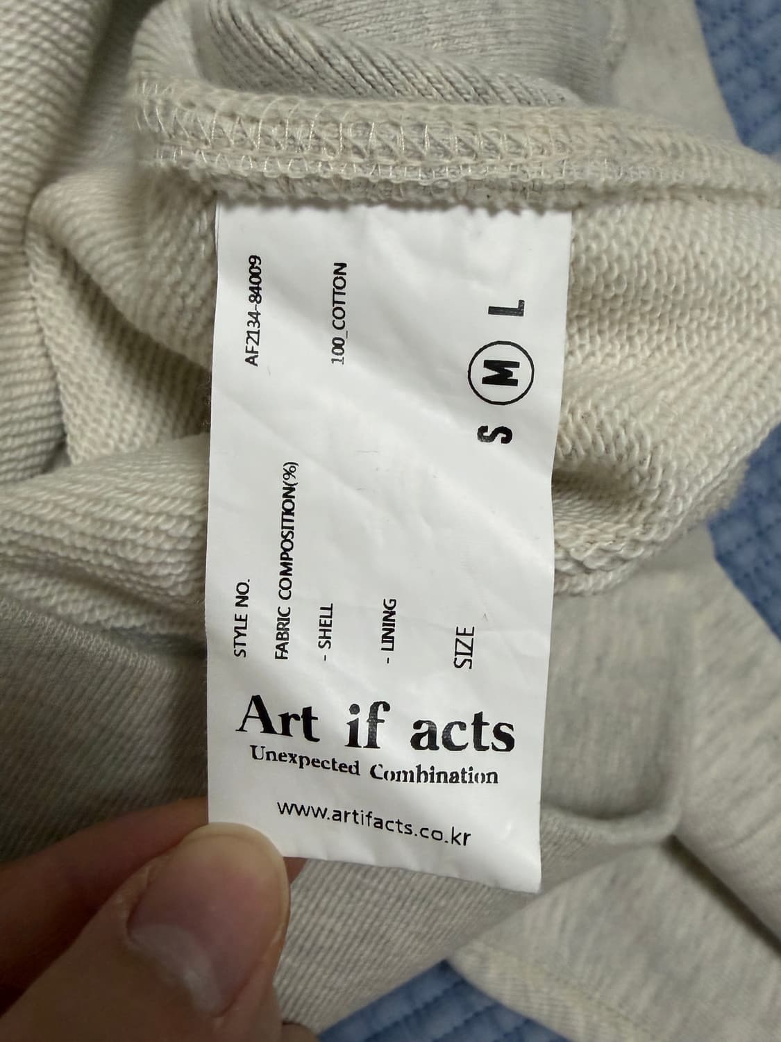 아트이프액츠 하프집업 스웻셔츠 오트밀 M사이즈 상품이미지4
