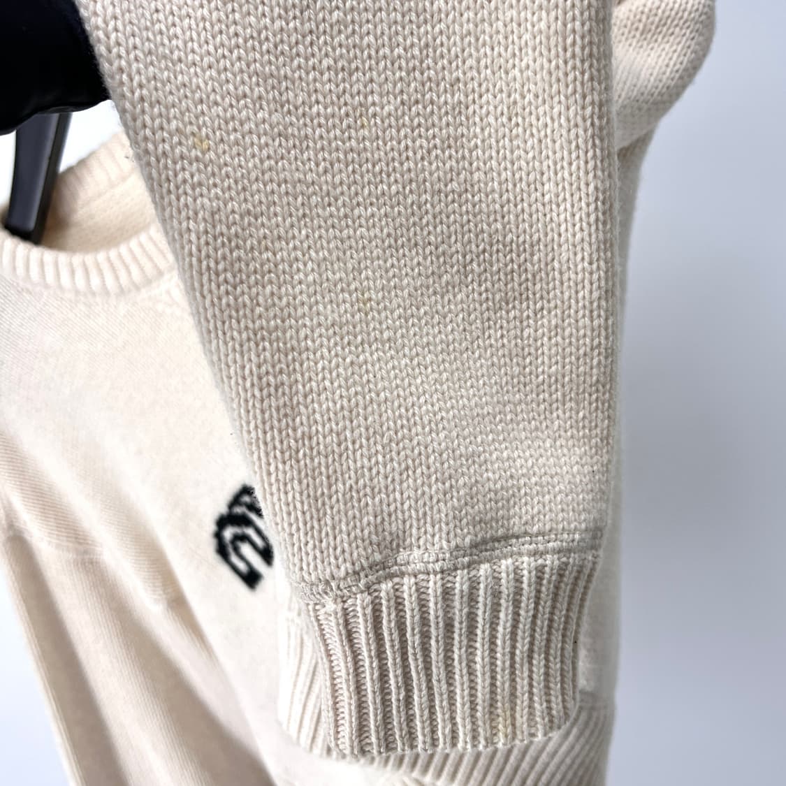 [38사이즈] 미우미우 로고 크롭 캐시미어 니트 아이보리 (MML548) 상품이미지8