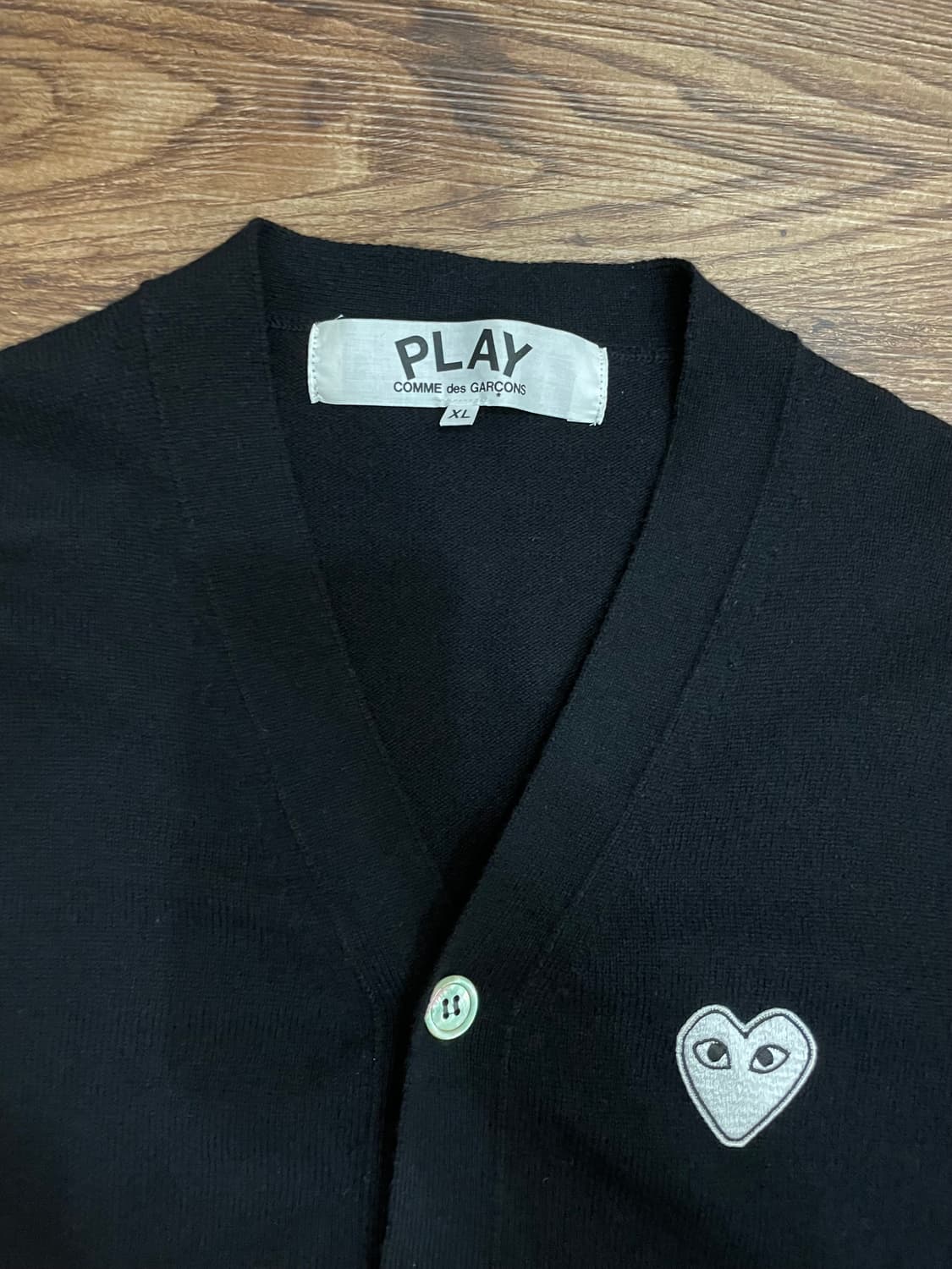 꼼데가르송 화이트와펜 남성 가디건 블랙 XL 상품이미지4