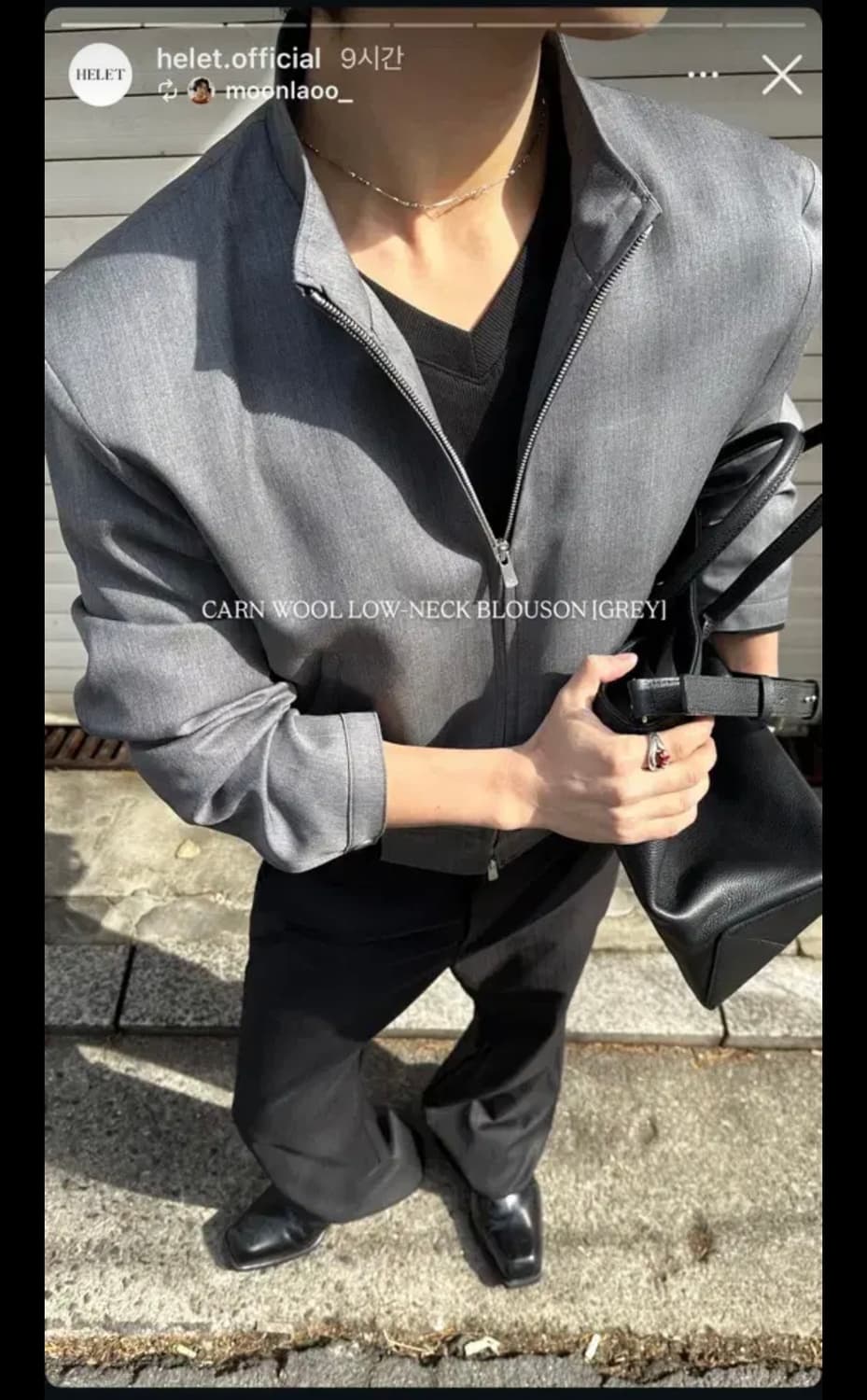 26ss 헬렛 로우넥 블루종 블랙 L 상품이미지1