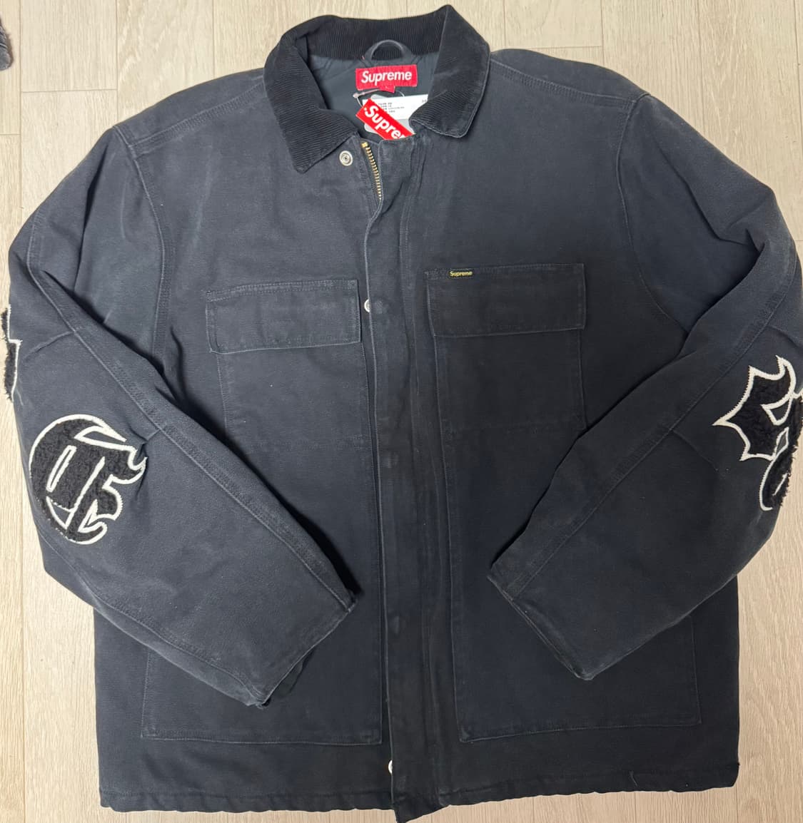 슈프림 올드 잉글리쉬 캔버스 워크 자켓 블랙 - 25SS (L) 상품이미지6