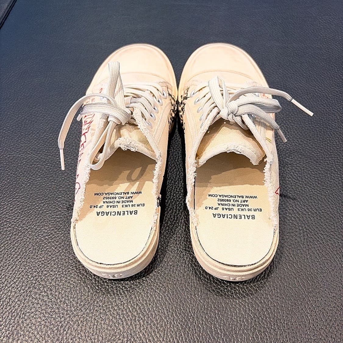 (정품/새상품) 발렌시아가 여성 베이지 빈티지 파리스 뮬 상품이미지4