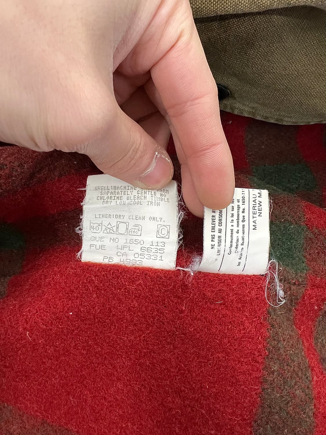 90s 울리치 베이지 워크 덕 체크 캔버스 초어 자켓 상품이미지9