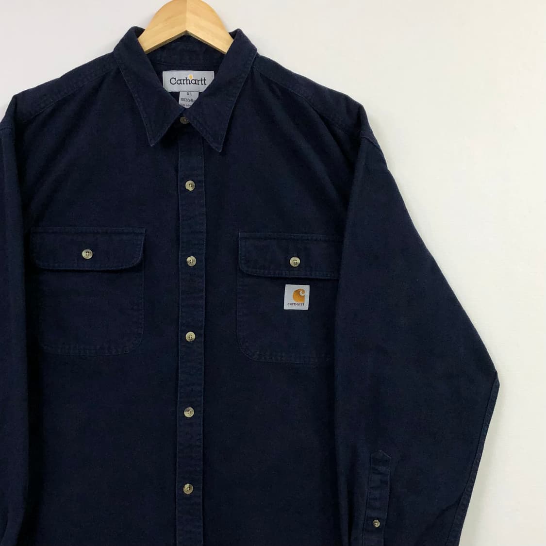 Xxl 칼하트 네이비 헤비 워크 셔츠 상품이미지1