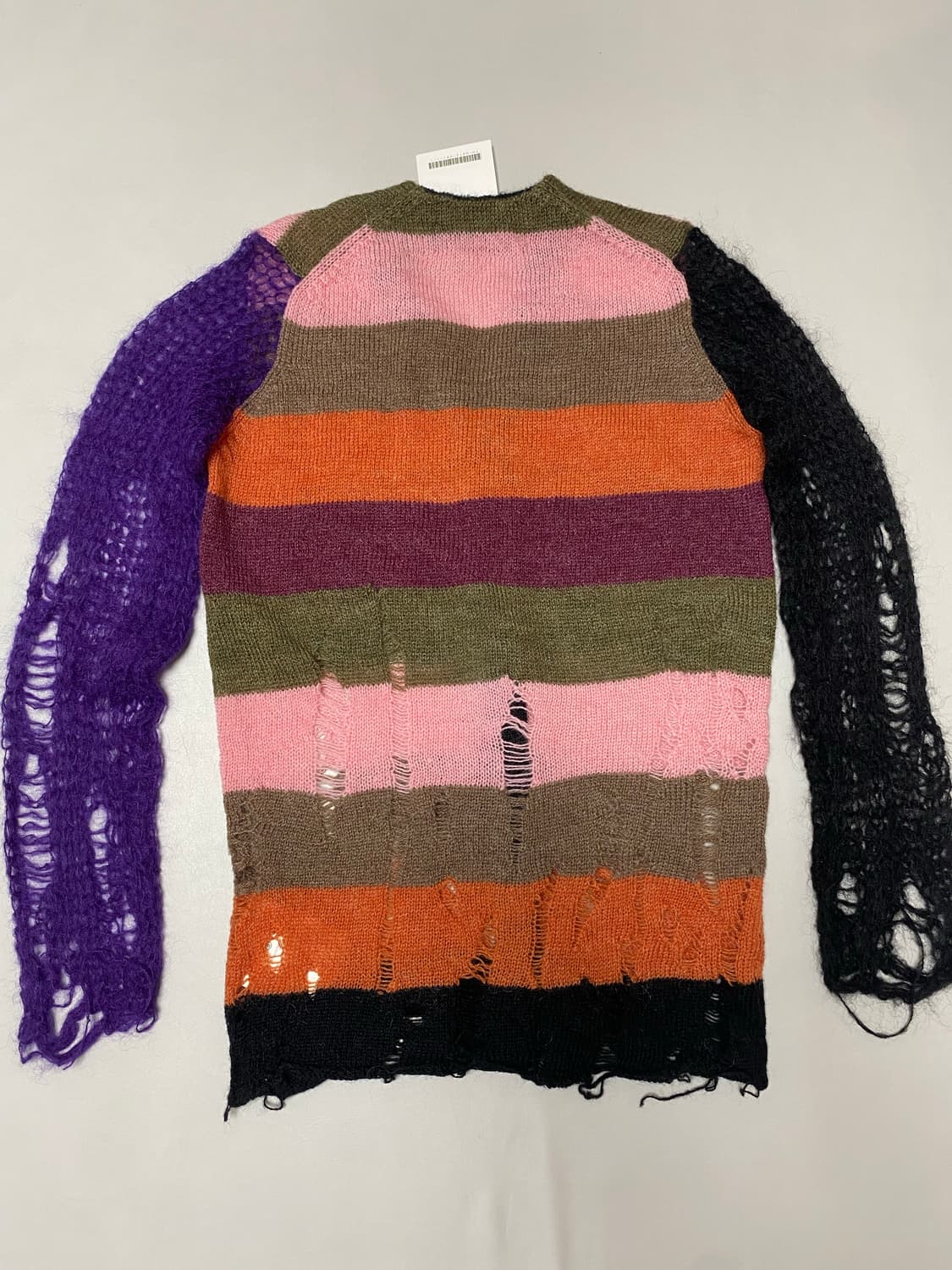 꼼데가르송 멀티 스트라이프 데미지 니트 가디건 F 상품이미지2