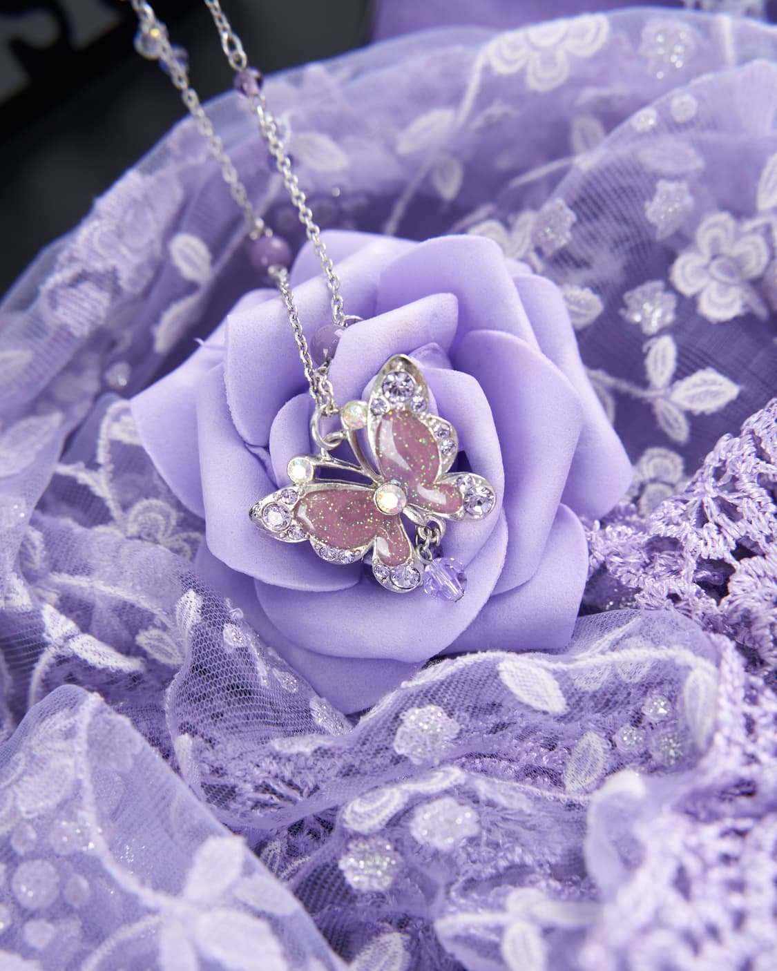 Anna Sui 빅 팬던트 글리터 목걸이 상품이미지1