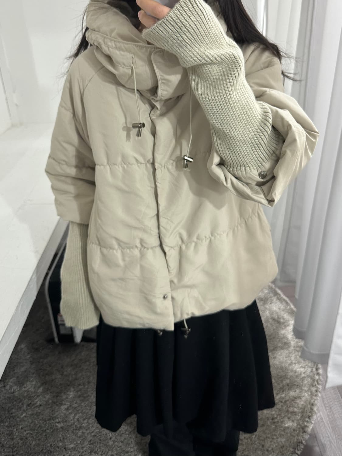 knit detail padding jacket  상품이미지4