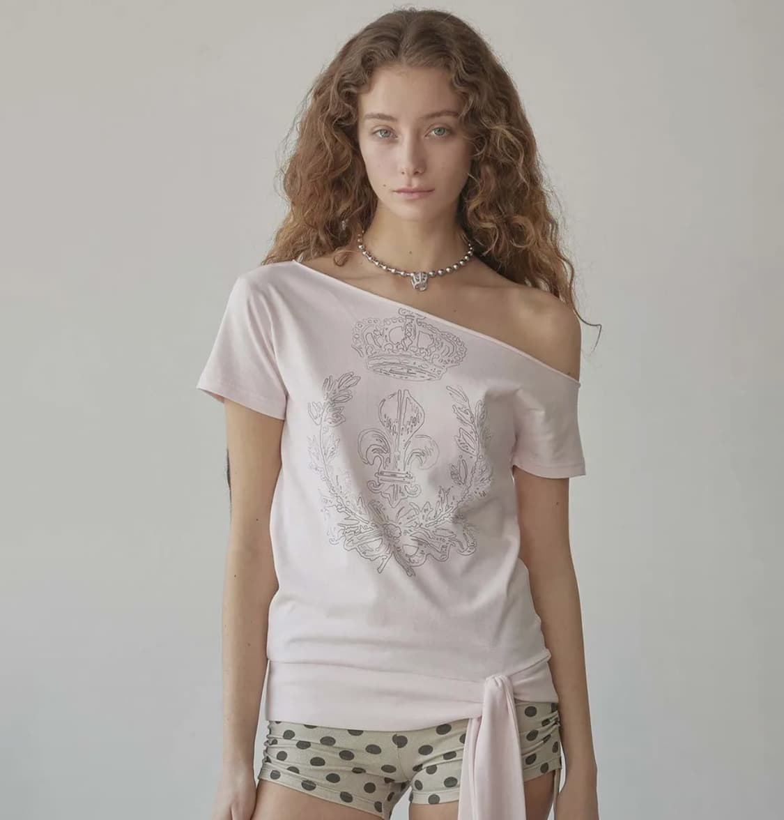 스컬프터 Chateau Shithole Tie Tee Pale Pink 상품이미지1
