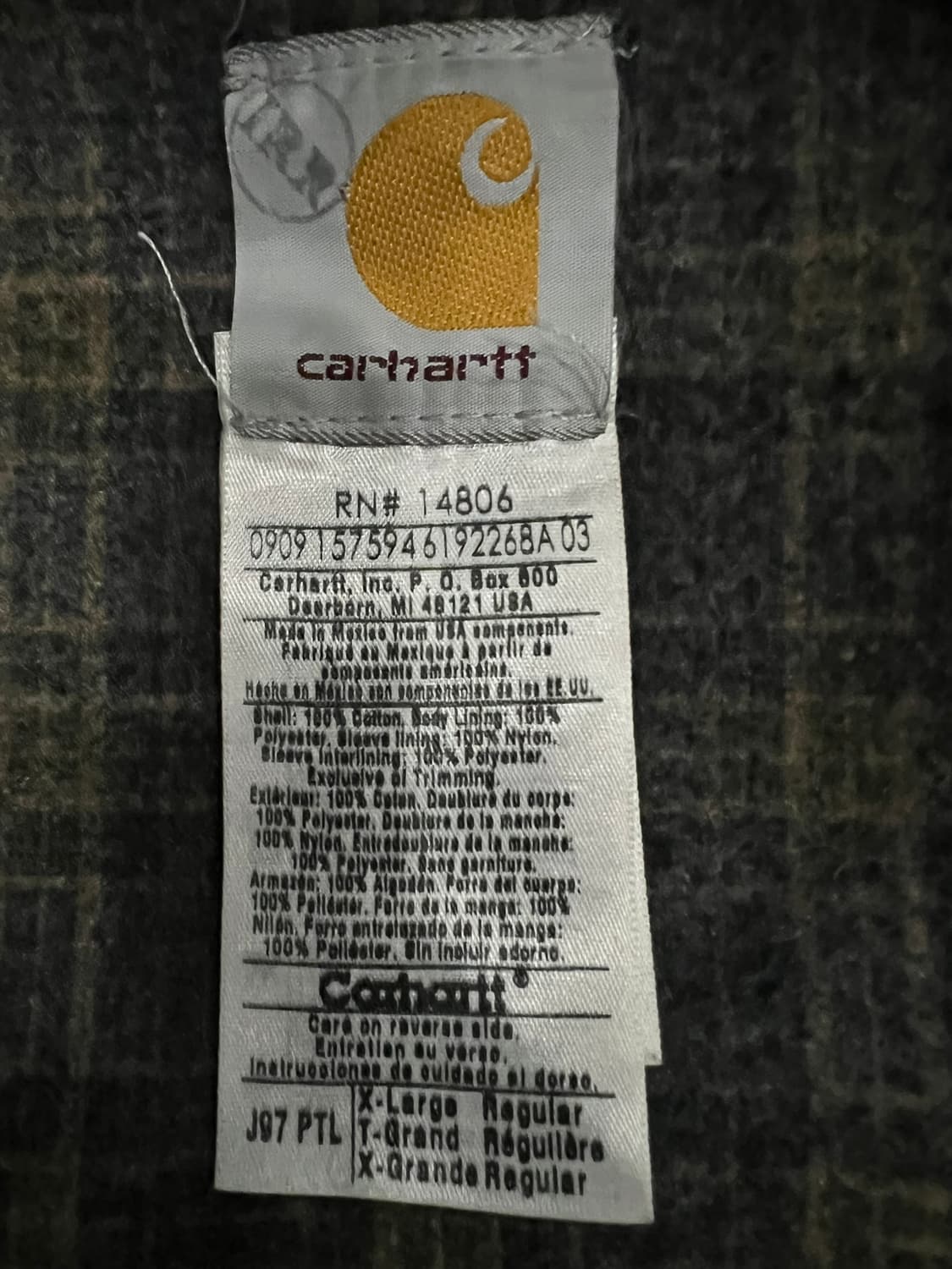 (XL) 칼하트 디트로이트 자켓 J97 PTL 패트롤(IRR) 상품이미지4