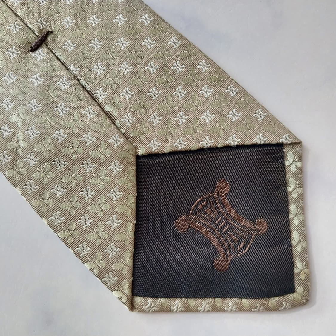 셀린느 실크 트리오페&나비 올오버 넥타이 8.9cm A+~A등급K1892 상품이미지8