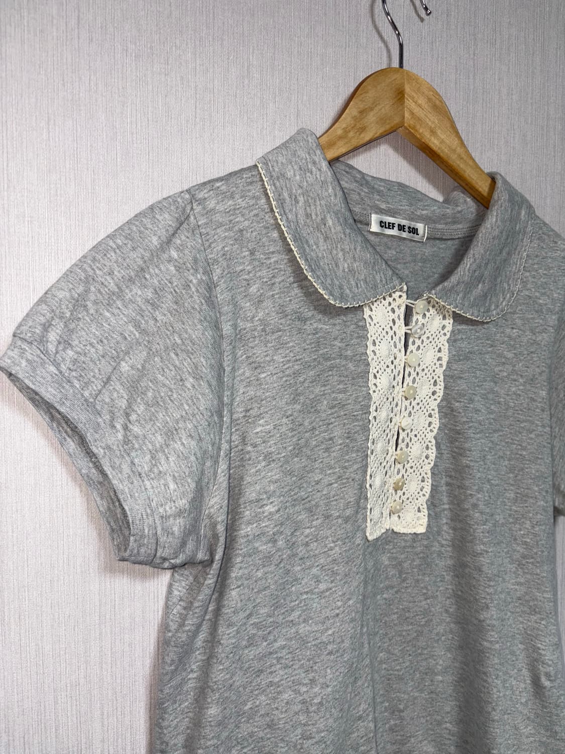 그레이 카라 반소매 티셔츠 상품이미지5