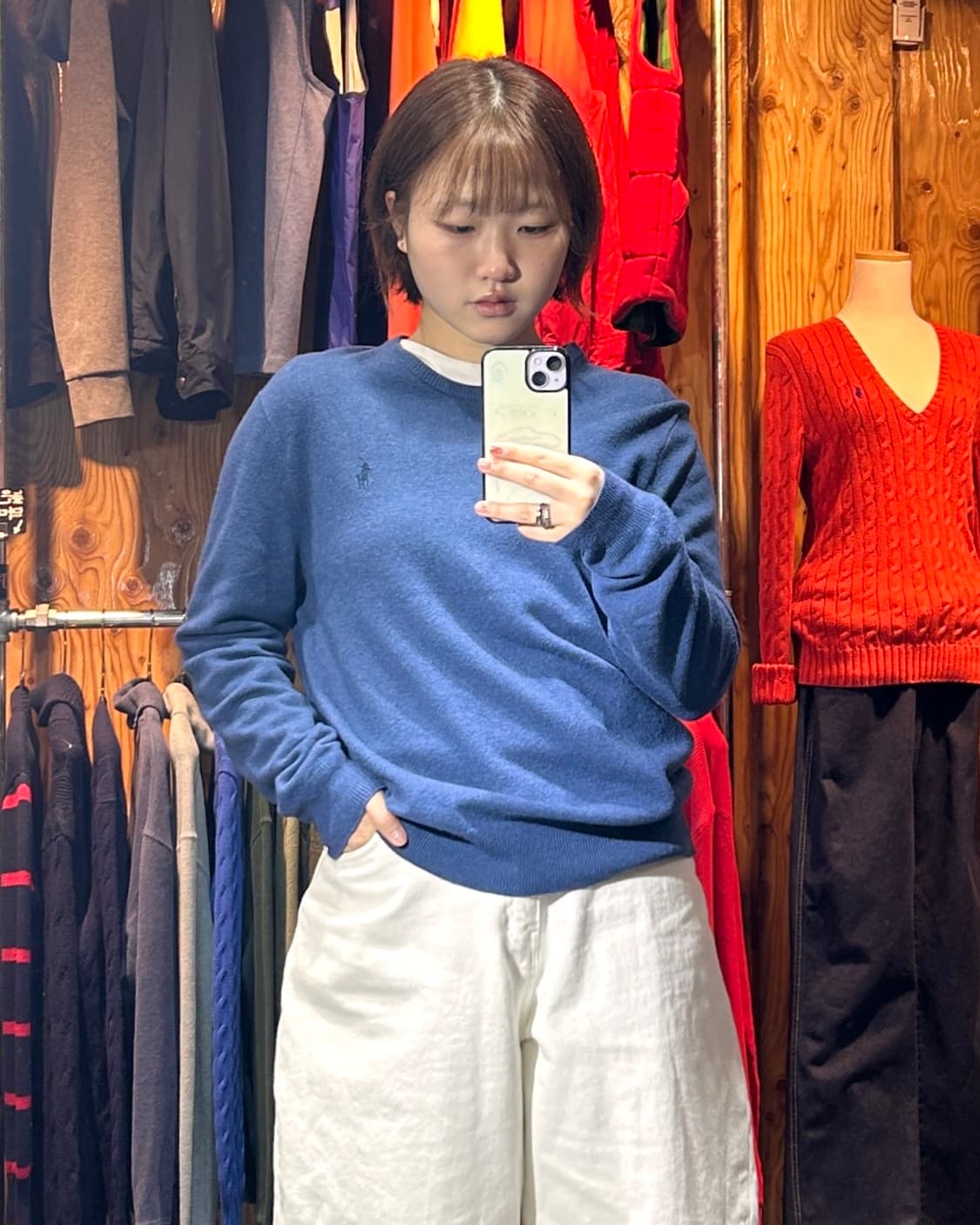 M 폴로랄프로렌 네이비 포니 블루 울 니트 상품이미지1