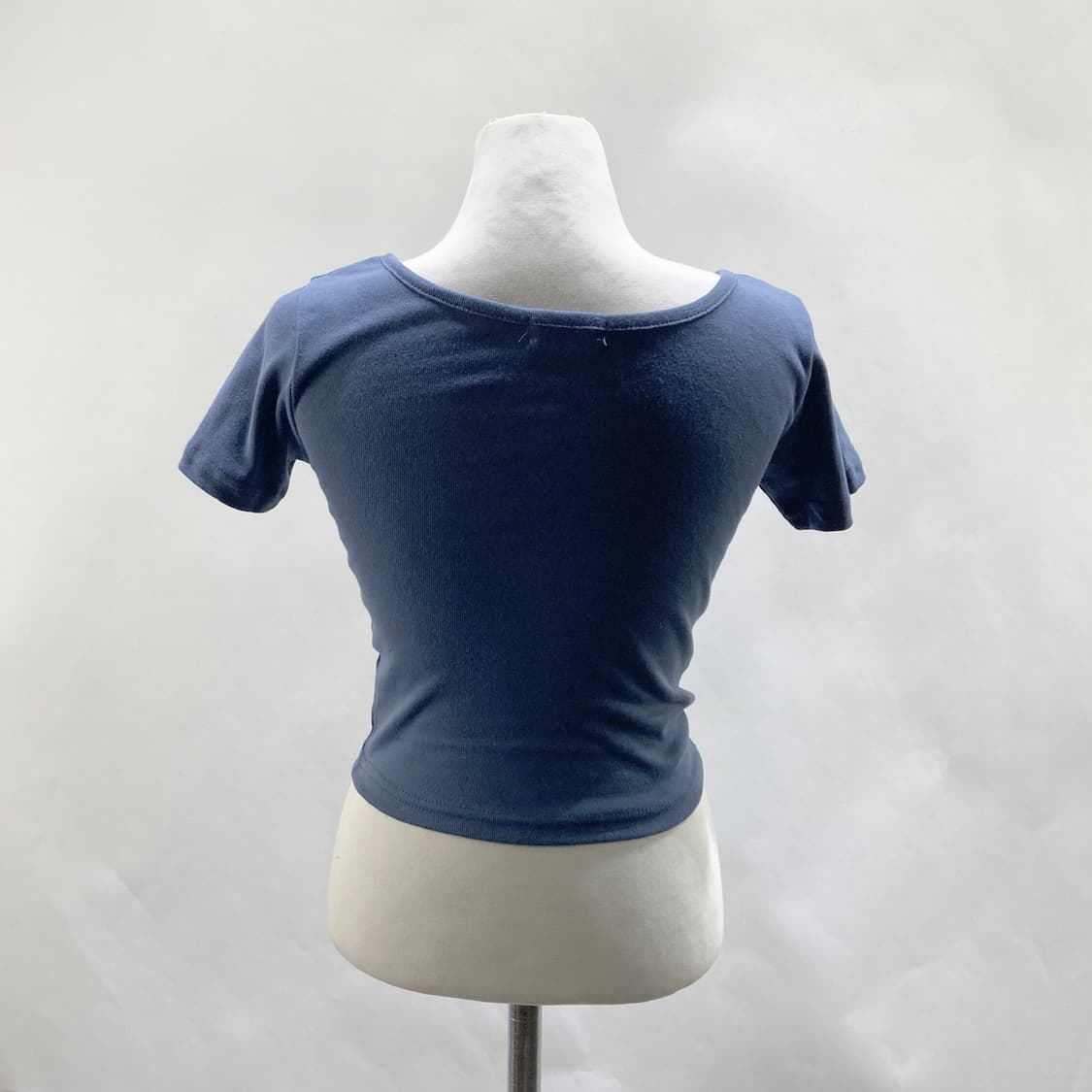 LYDIA 여성크롭반팔니트셔츠 블루 S  상품이미지2