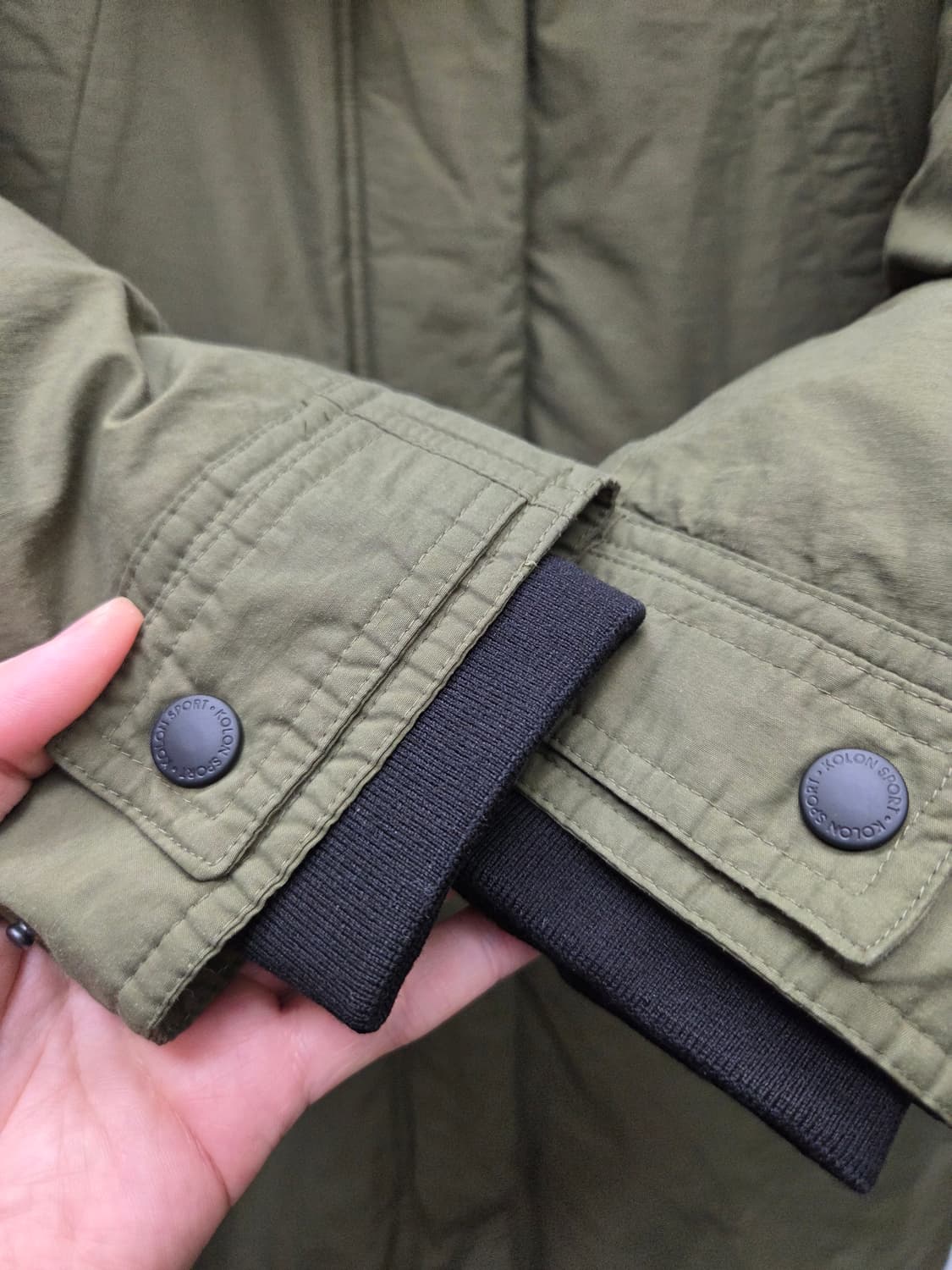 코오롱스포츠 라쿤퍼 구스다운 롱패딩 상품이미지4