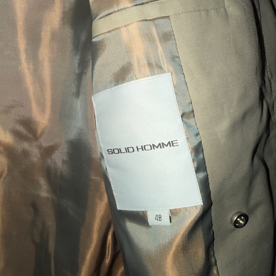 솔리드옴므 우영미 남성 히든버튼 맥코트 카키 48 (남성 105까지) 상품이미지6