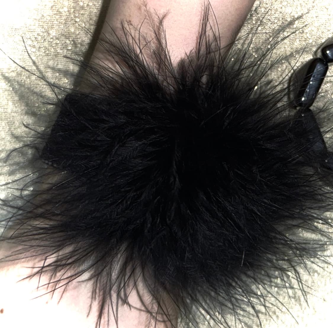 일본 빈티지 갸루 펑크 블랙 퍼 뱅글 팔찌 상품이미지2