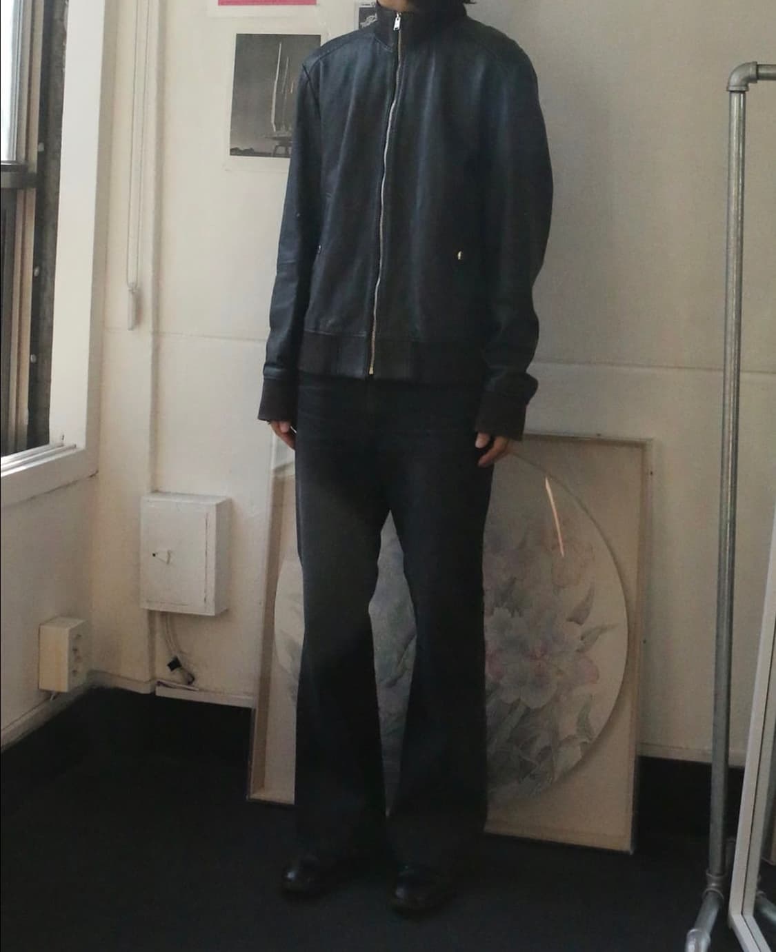 휴고보스 다크블루 램스킨 봄버자켓 상품이미지2