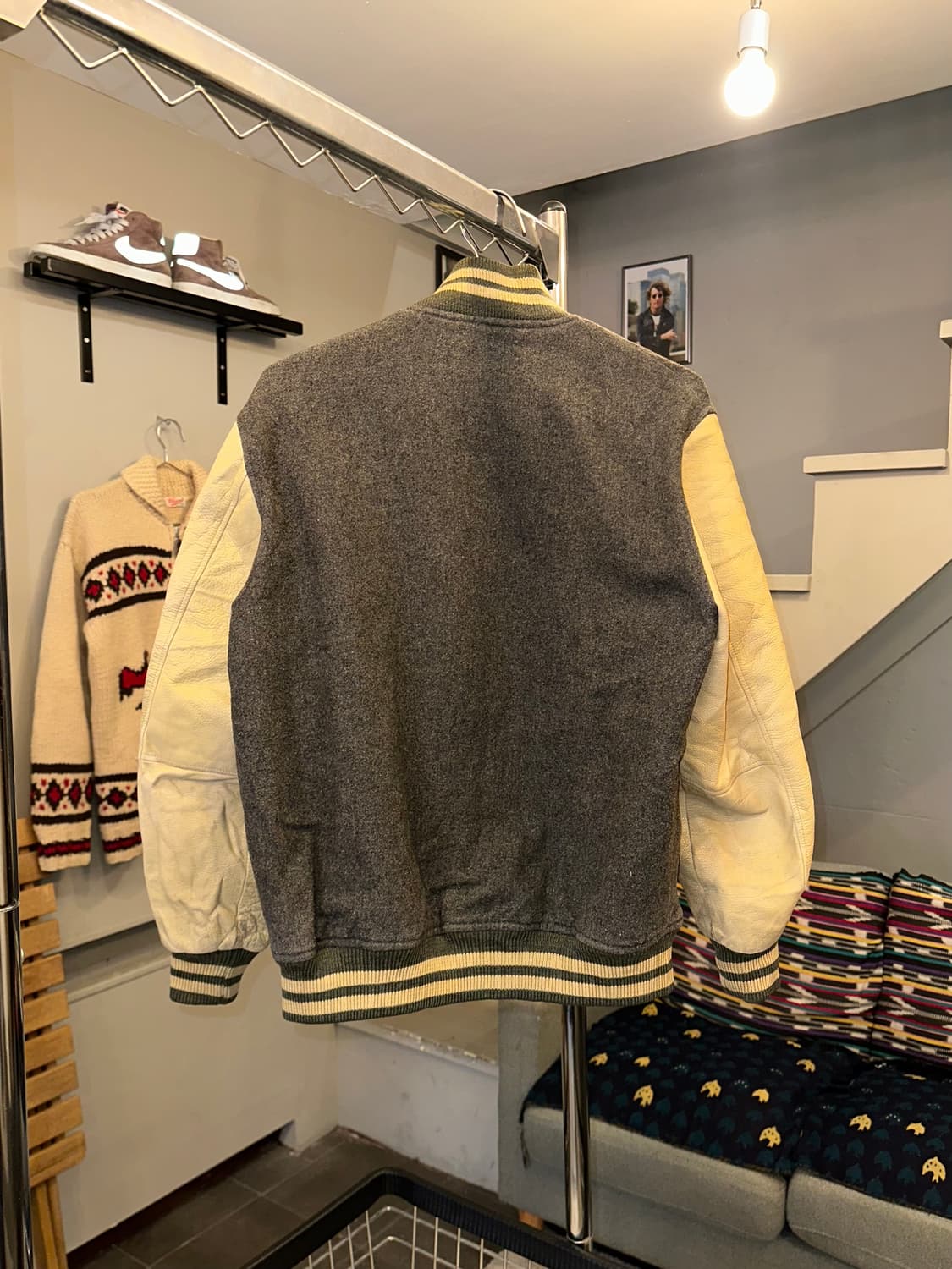 90’s Sugar Cane wool/leather varsity JK 상품이미지8