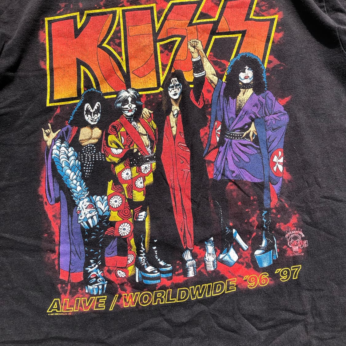 [L] 96-97 KISS TOUR 락 밴드 티셔츠 상품이미지8